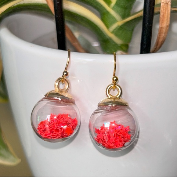 Hot pink Wishing Ball Earrings - Picture 1 of 6